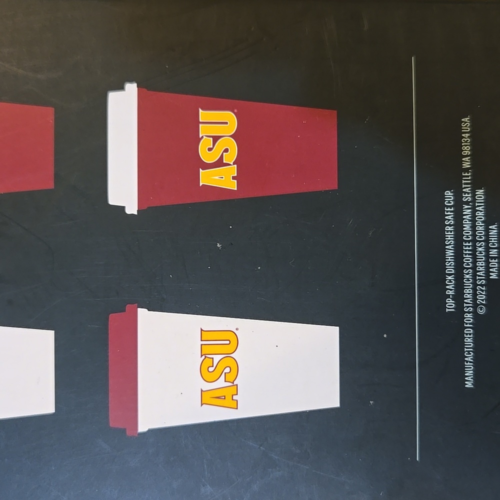NWT ASU Starbucks Campus Collection  Reusable Hot Cups (5 cups, 5 lids)